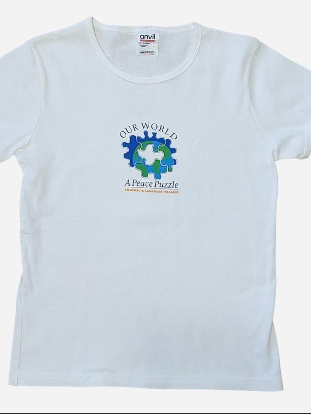 Vintage White Our World Y2k Baby Doll T-Shirt - Size Medium